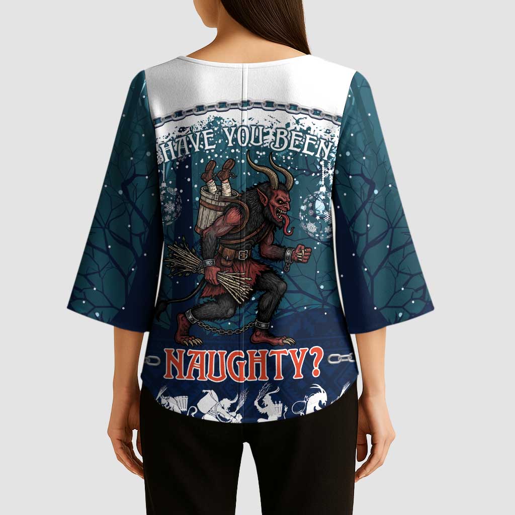 Gruss vom Krampus Christmas Kimono Sleeve Blouse Creepy Xmas Devil - Wonder Print Shop