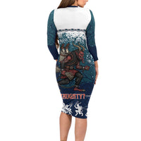 Gruss vom Krampus Christmas Long Sleeve Bodycon Dress Creepy Xmas Devil - Wonder Print Shop