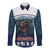 Gruss vom Krampus Christmas Long Sleeve Button Shirt Creepy Xmas Devil - Wonder Print Shop