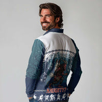 Gruss vom Krampus Christmas Long Sleeve Polo Shirt Creepy Xmas Devil - Wonder Print Shop