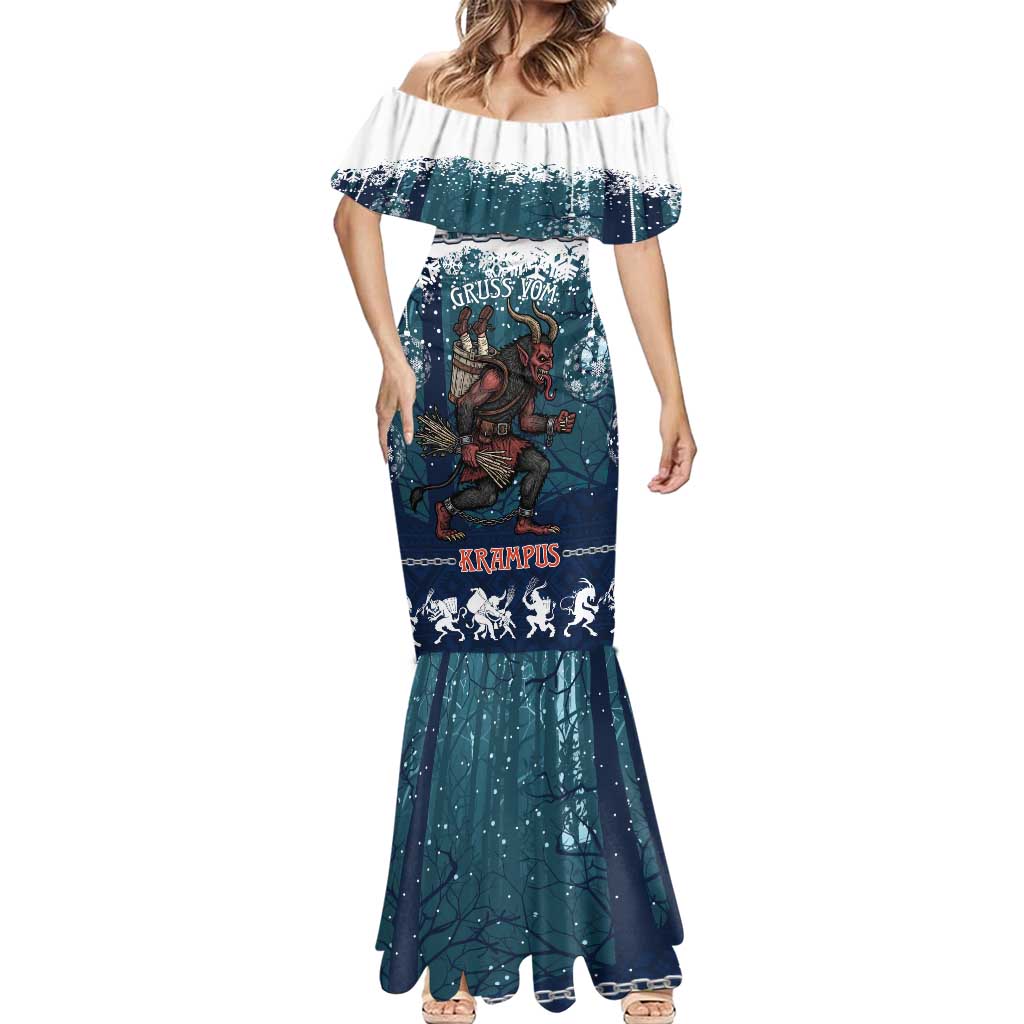 Gruss vom Krampus Christmas Mermaid Dress Creepy Xmas Devil - Wonder Print Shop