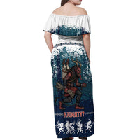 Gruss vom Krampus Christmas Off Shoulder Maxi Dress Creepy Xmas Devil - Wonder Print Shop