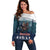 Gruss vom Krampus Christmas Off Shoulder Sweater Creepy Xmas Devil - Wonder Print Shop