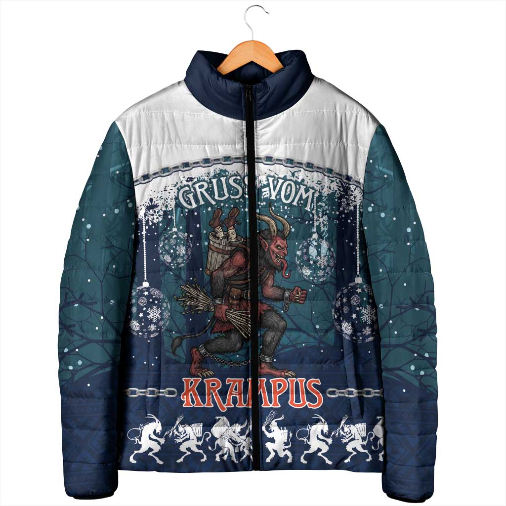 Gruss vom Krampus Christmas Padded Jacket Creepy Xmas Devil - Wonder Print Shop