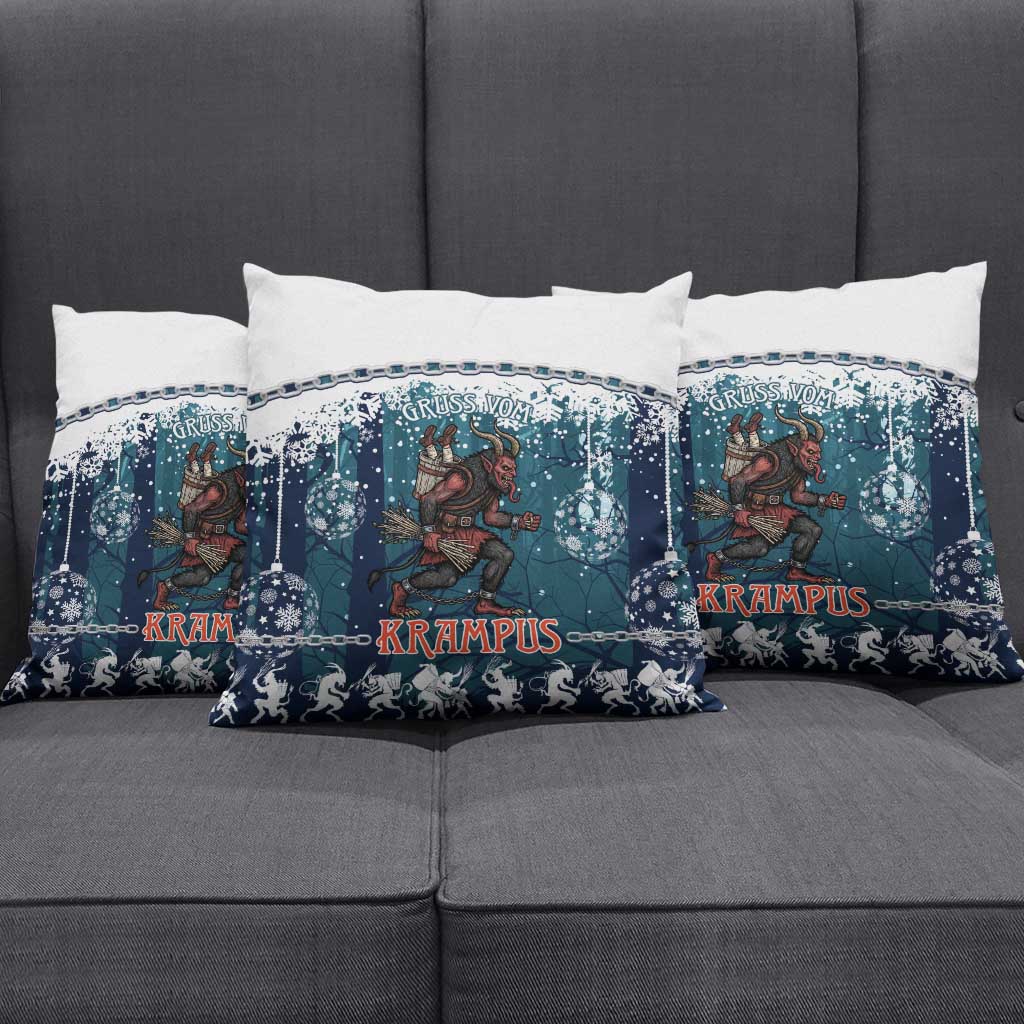 Gruss vom Krampus Christmas Pillow Cover Creepy Xmas Devil - Wonder Print Shop