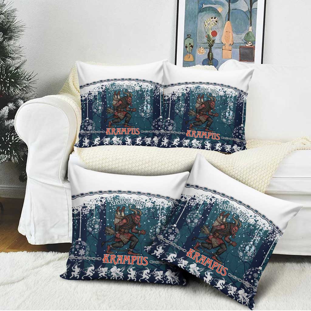 Gruss vom Krampus Christmas Pillow Cover Creepy Xmas Devil - Wonder Print Shop