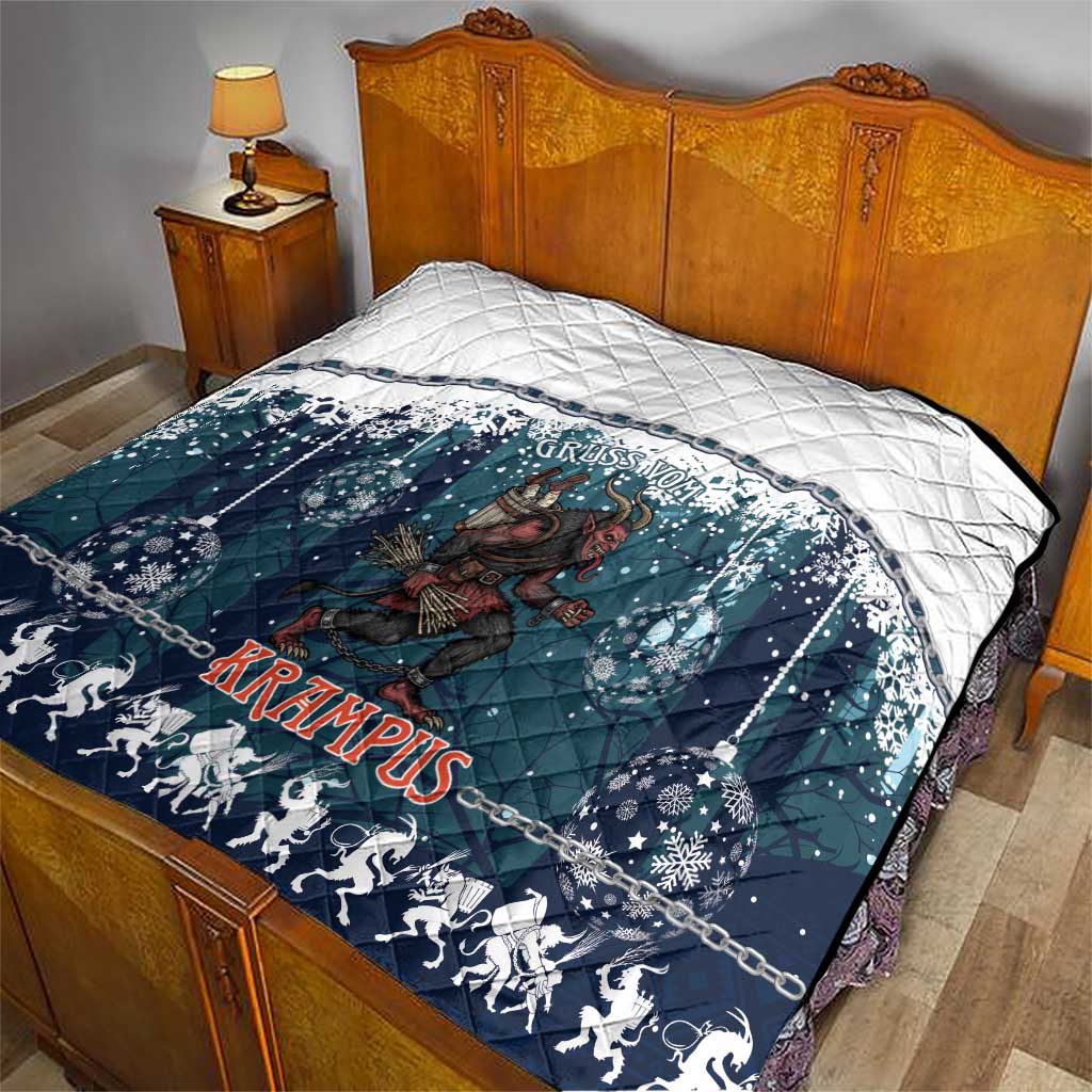 Gruss vom Krampus Christmas Quilt Creepy Xmas Devil - Wonder Print Shop