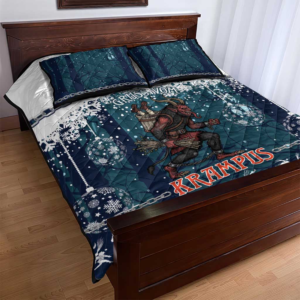 Gruss vom Krampus Christmas Quilt Bed Set Creepy Xmas Devil - Wonder Print Shop