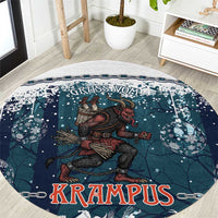 Gruss vom Krampus Christmas Round Carpet Creepy Xmas Devil - Wonder Print Shop