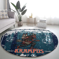Gruss vom Krampus Christmas Round Carpet Creepy Xmas Devil - Wonder Print Shop