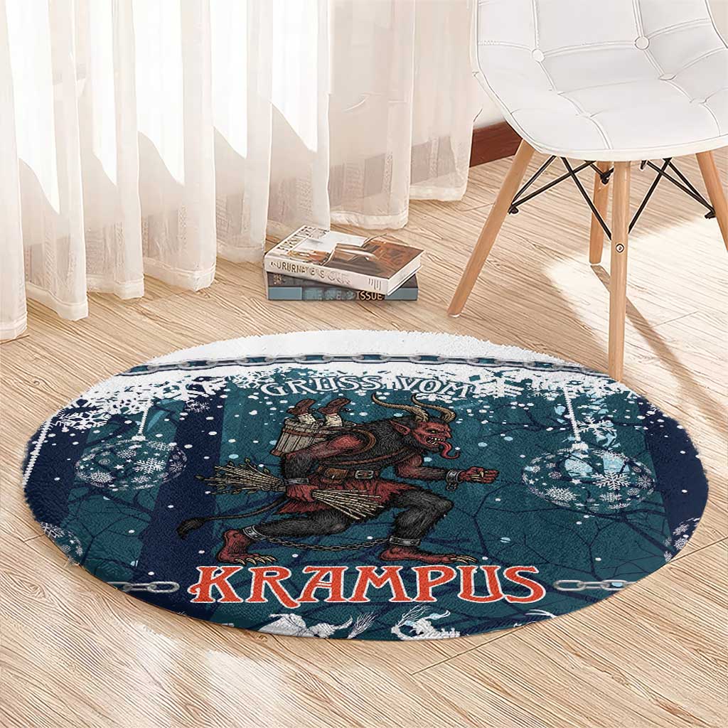 Gruss vom Krampus Christmas Round Carpet Creepy Xmas Devil - Wonder Print Shop