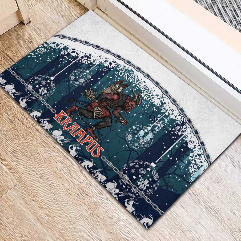 Gruss vom Krampus Christmas Rubber Doormat Creepy Xmas Devil - Wonder Print Shop