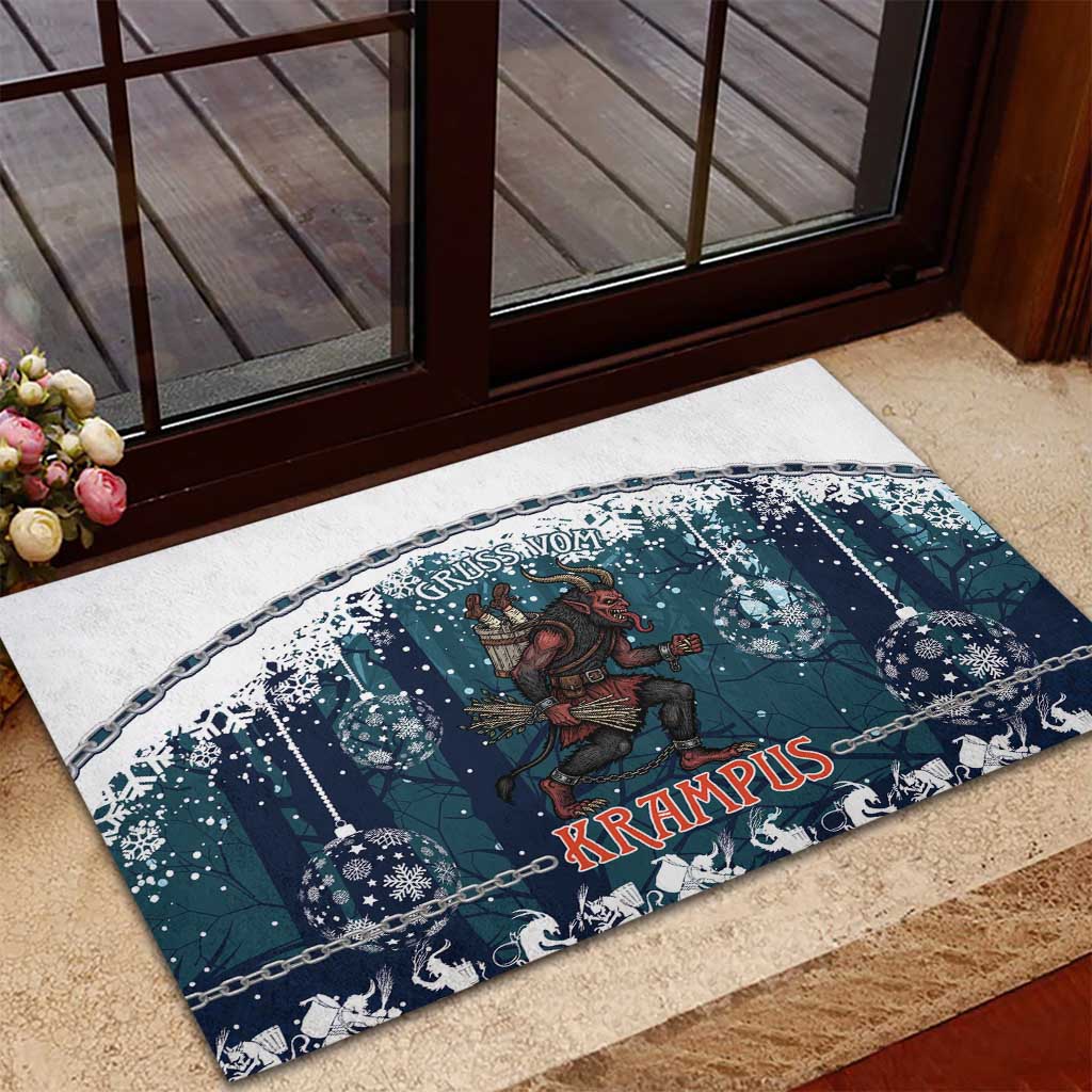 Gruss vom Krampus Christmas Rubber Doormat Creepy Xmas Devil - Wonder Print Shop