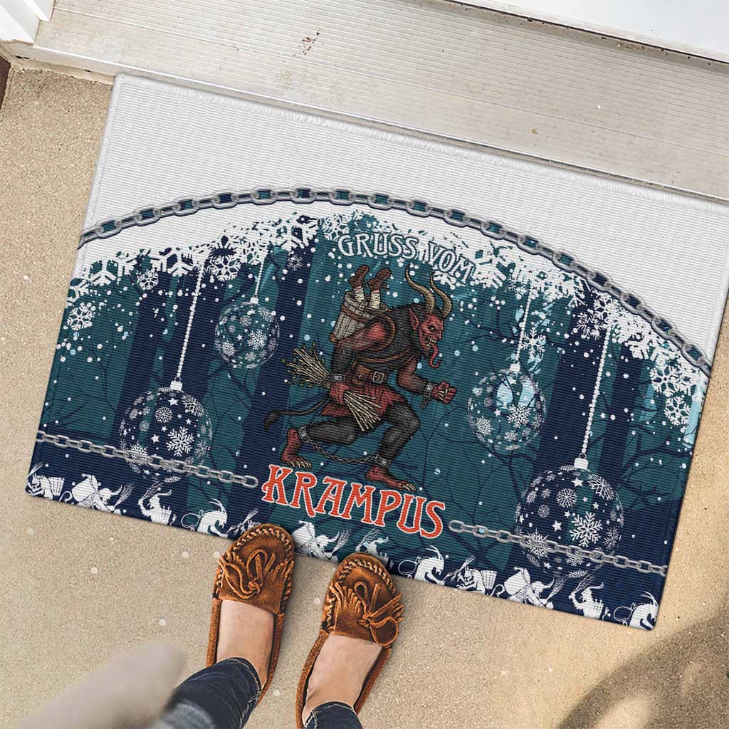 Gruss vom Krampus Christmas Rubber Doormat Creepy Xmas Devil - Wonder Print Shop