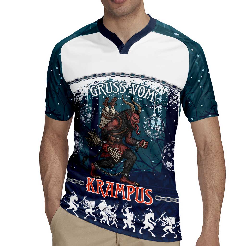 Gruss vom Krampus Christmas Rugby Jersey Creepy Xmas Devil - Wonder Print Shop
