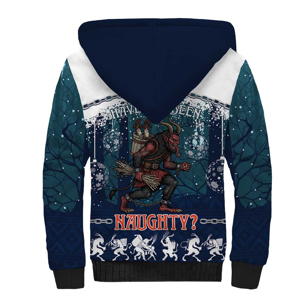 Gruss vom Krampus Christmas Sherpa Hoodie Creepy Xmas Devil - Wonder Print Shop