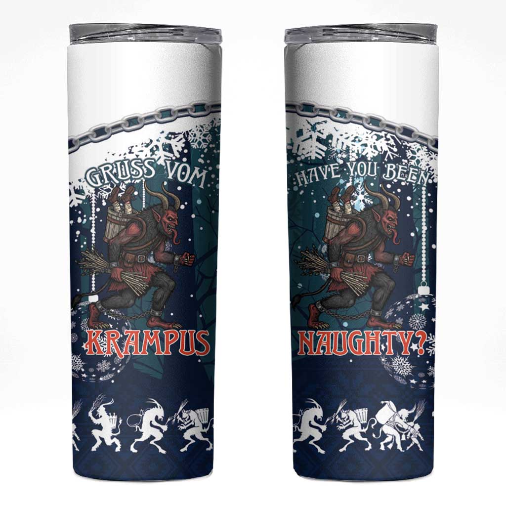 Gruss vom Krampus Christmas Skinny Tumbler Creepy Xmas Devil - Wonder Print Shop