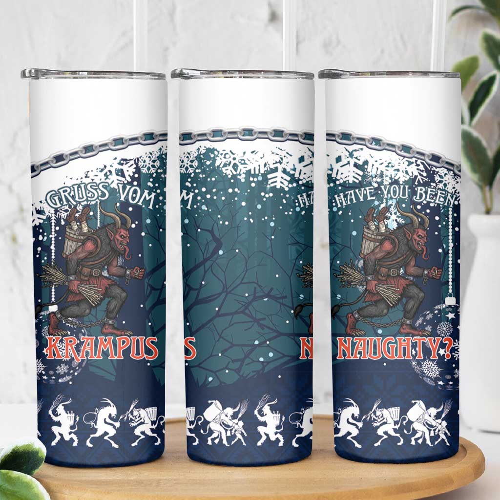 Gruss vom Krampus Christmas Skinny Tumbler Creepy Xmas Devil - Wonder Print Shop