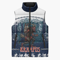 Gruss vom Krampus Christmas Sleeveless Puffer Jacket Creepy Xmas Devil - Wonder Print Shop
