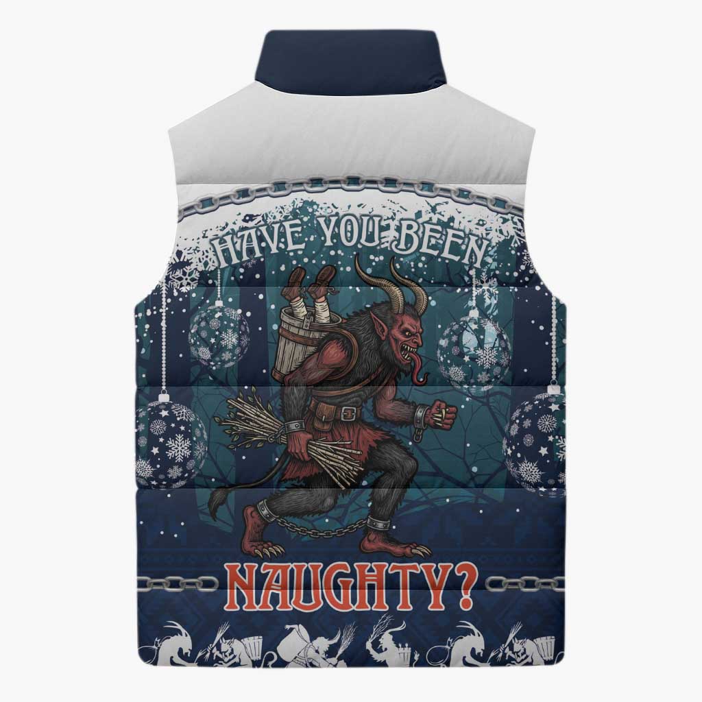 Gruss vom Krampus Christmas Sleeveless Puffer Jacket Creepy Xmas Devil - Wonder Print Shop