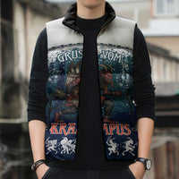 Gruss vom Krampus Christmas Sleeveless Puffer Jacket Creepy Xmas Devil - Wonder Print Shop
