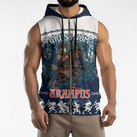 Gruss vom Krampus Christmas Sleeveless Zip Hoodie Creepy Xmas Devil - Wonder Print Shop