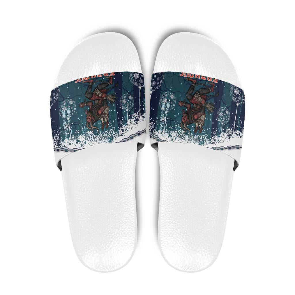 Gruss vom Krampus Christmas Slide Sandals Creepy Xmas Devil - Wonder Print Shop