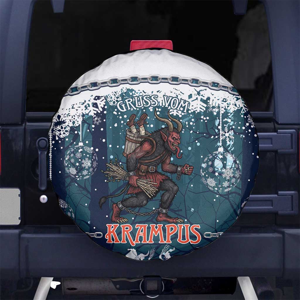 Gruss vom Krampus Christmas Spare Tire Cover Creepy Xmas Devil - Wonder Print Shop