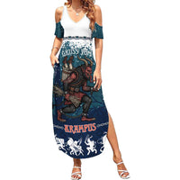 Gruss vom Krampus Christmas Summer Maxi Dress Creepy Xmas Devil - Wonder Print Shop