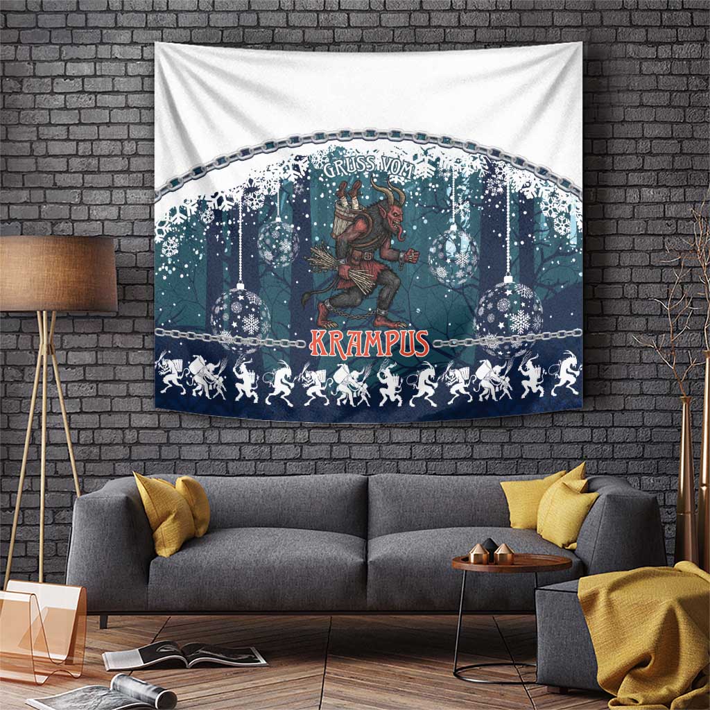 Gruss vom Krampus Christmas Tapestry Creepy Xmas Devil - Wonder Print Shop