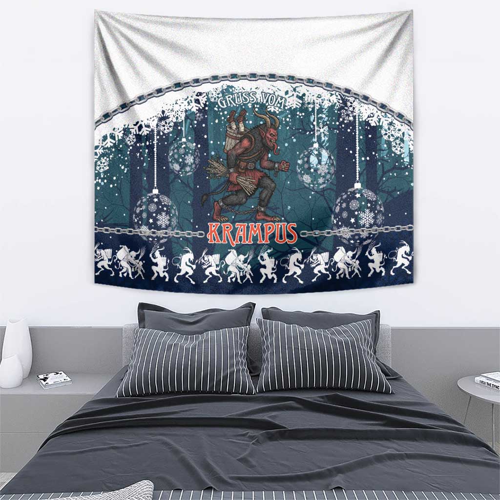 Gruss vom Krampus Christmas Tapestry Creepy Xmas Devil - Wonder Print Shop
