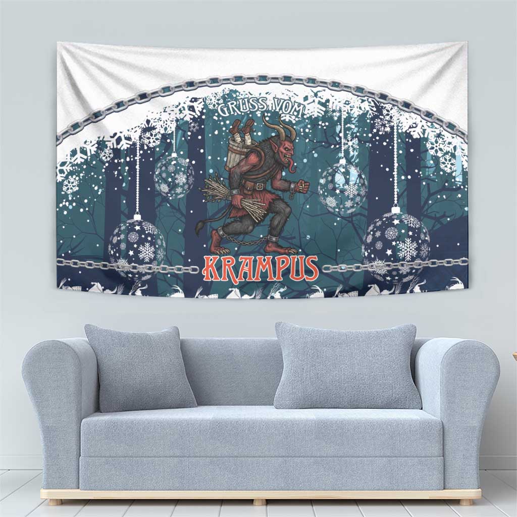 Gruss vom Krampus Christmas Tapestry Creepy Xmas Devil - Wonder Print Shop