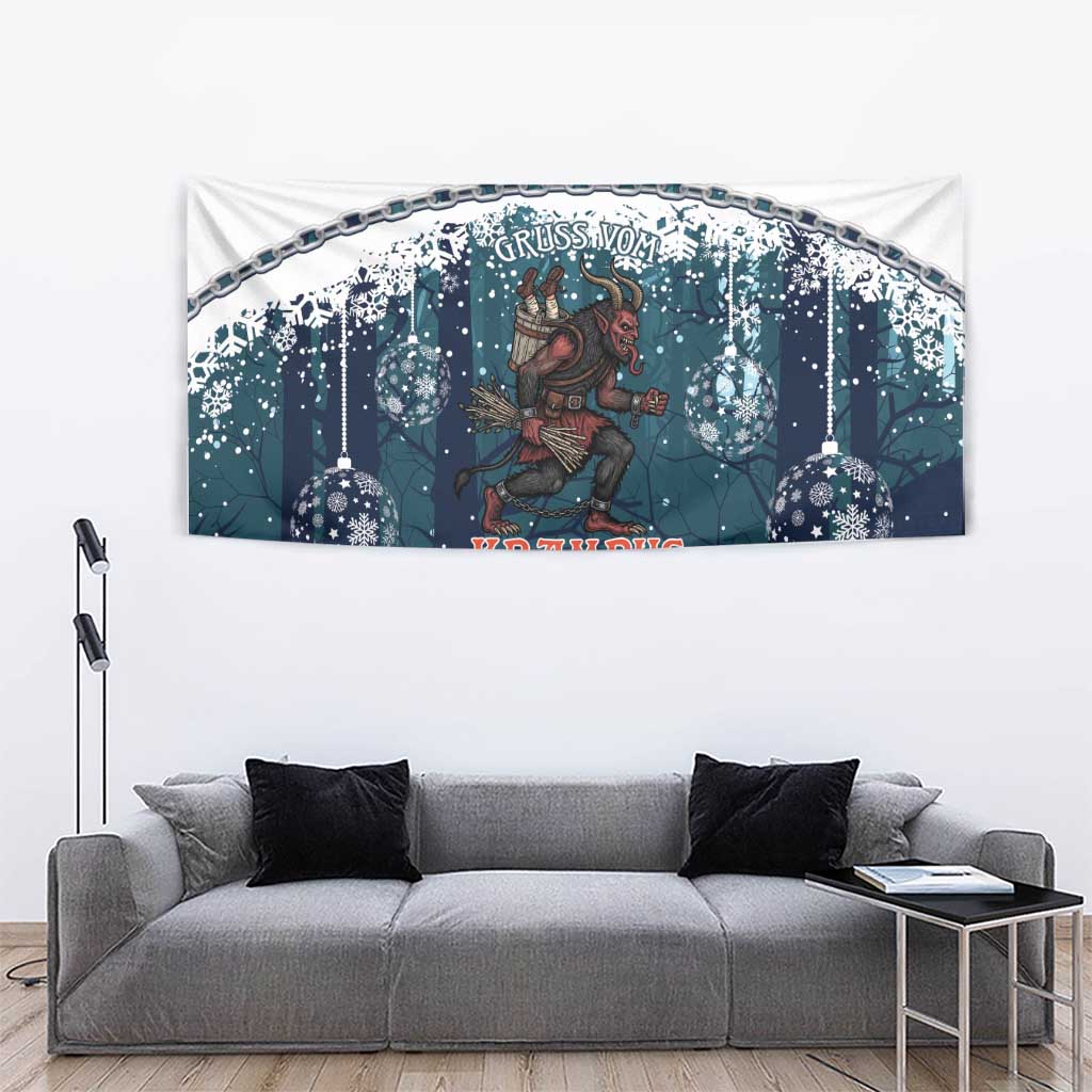Gruss vom Krampus Christmas Tapestry Creepy Xmas Devil - Wonder Print Shop