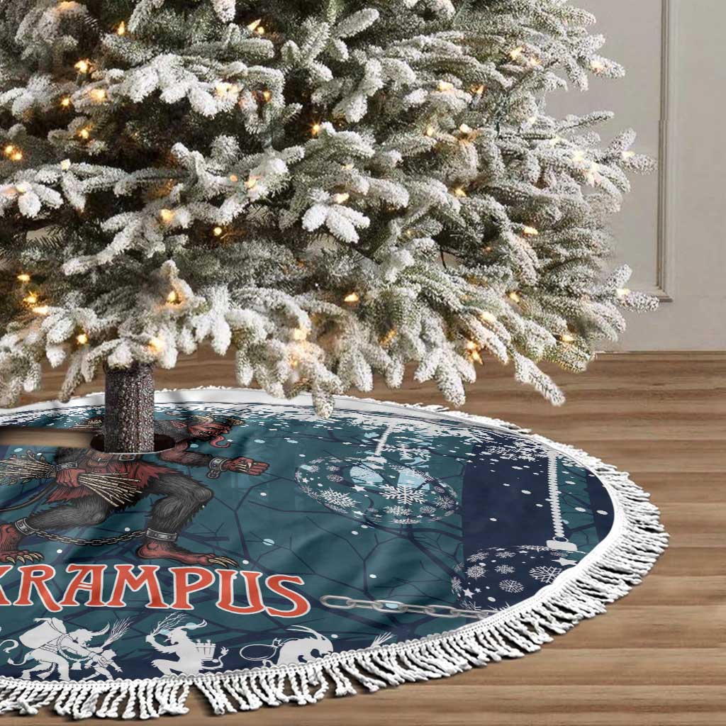 Gruss vom Krampus Christmas Tree Skirt Creepy Xmas Devil - Wonder Print Shop