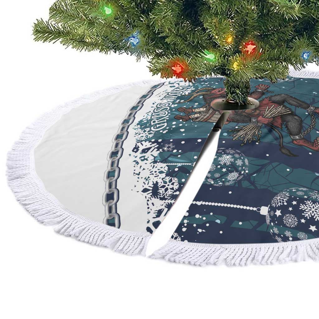 Gruss vom Krampus Christmas Tree Skirt Creepy Xmas Devil - Wonder Print Shop