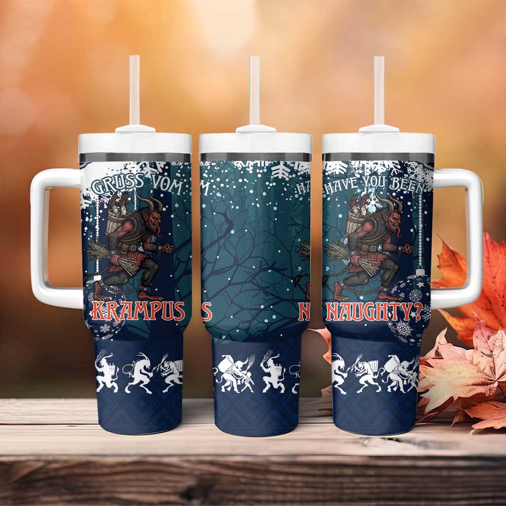 Gruss vom Krampus Christmas Tumbler With Handle Creepy Xmas Devil - Wonder Print Shop