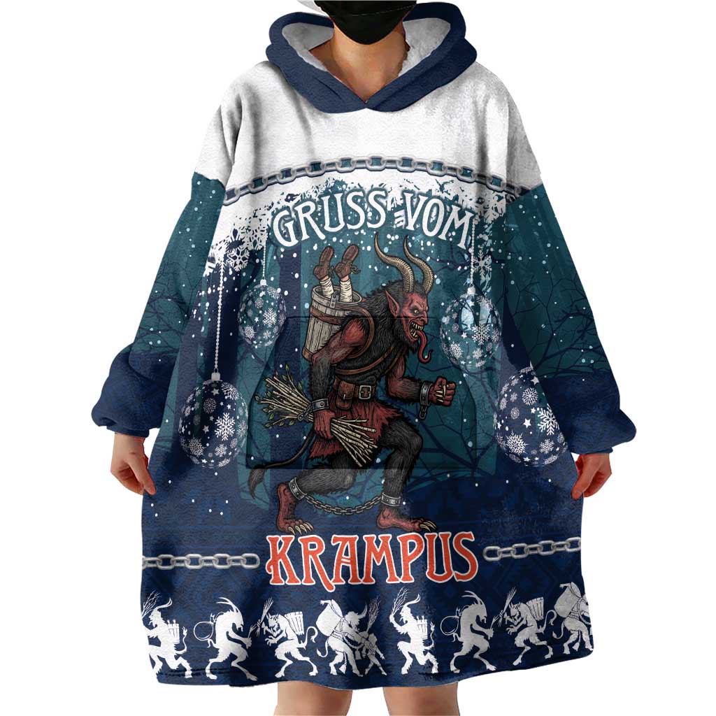 Gruss vom Krampus Christmas Wearable Blanket Hoodie Creepy Xmas Devil - Wonder Print Shop