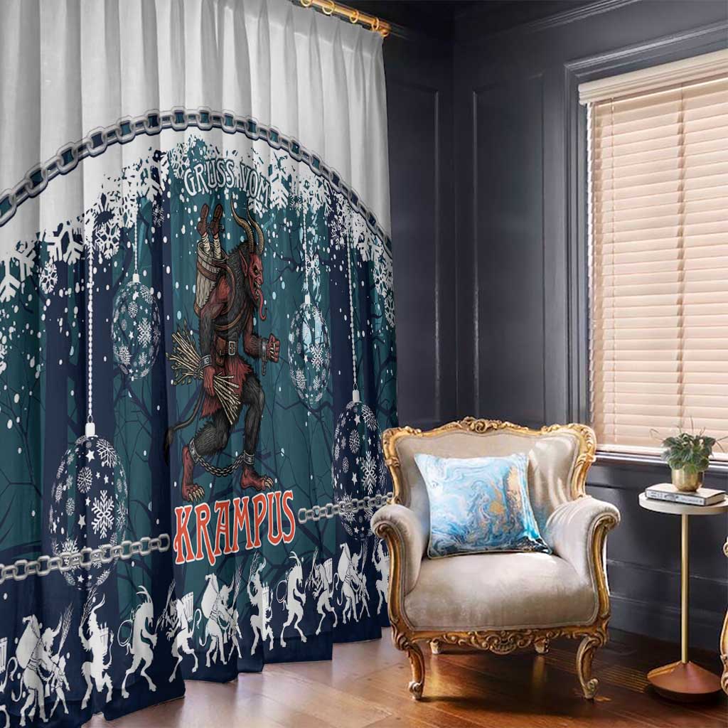 Gruss vom Krampus Christmas Window Curtain Creepy Xmas Devil - Wonder Print Shop