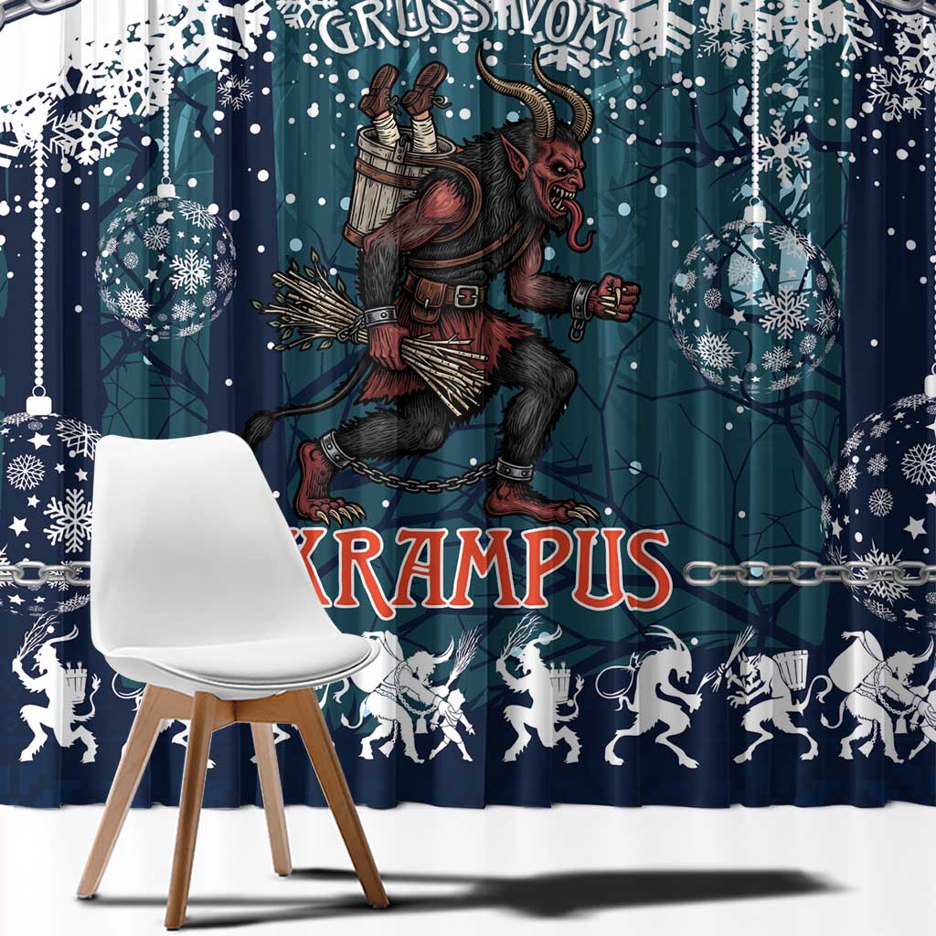 Gruss vom Krampus Christmas Window Curtain Creepy Xmas Devil - Wonder Print Shop