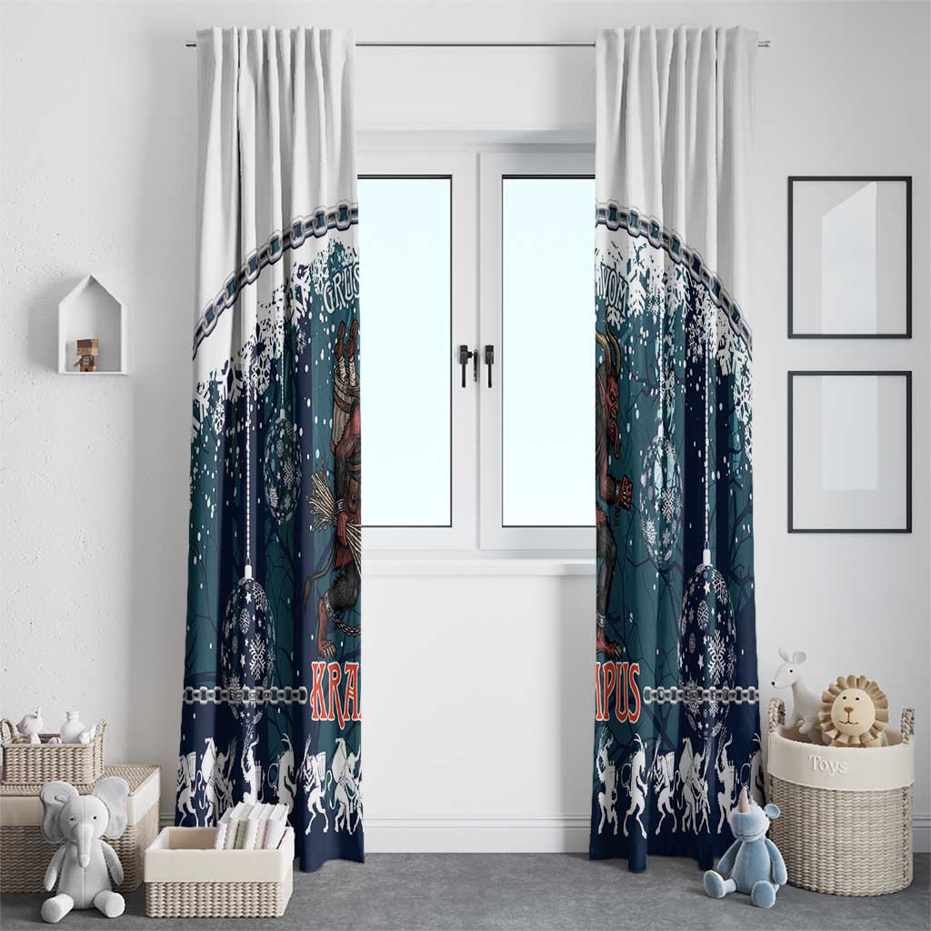 Gruss vom Krampus Christmas Window Curtain Creepy Xmas Devil - Wonder Print Shop