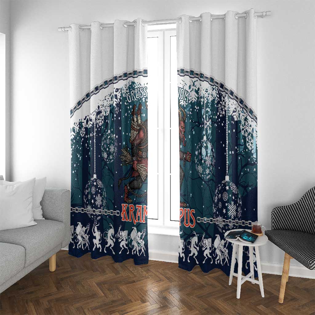 Gruss vom Krampus Christmas Window Curtain Creepy Xmas Devil - Wonder Print Shop