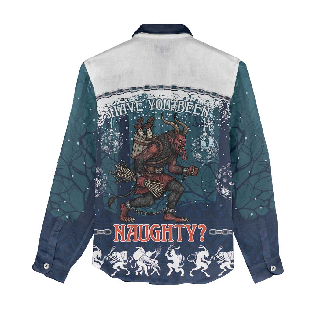 Gruss vom Krampus Christmas Women Casual Shirt Creepy Xmas Devil - Wonder Print Shop