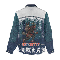 Gruss vom Krampus Christmas Women Casual Shirt Creepy Xmas Devil - Wonder Print Shop