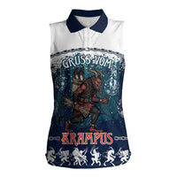 Gruss vom Krampus Christmas Women Sleeveless Polo Shirt Creepy Xmas Devil - Wonder Print Shop