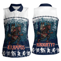 Gruss vom Krampus Christmas Women Sleeveless Polo Shirt Creepy Xmas Devil - Wonder Print Shop