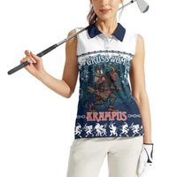 Gruss vom Krampus Christmas Women Sleeveless Polo Shirt Creepy Xmas Devil - Wonder Print Shop