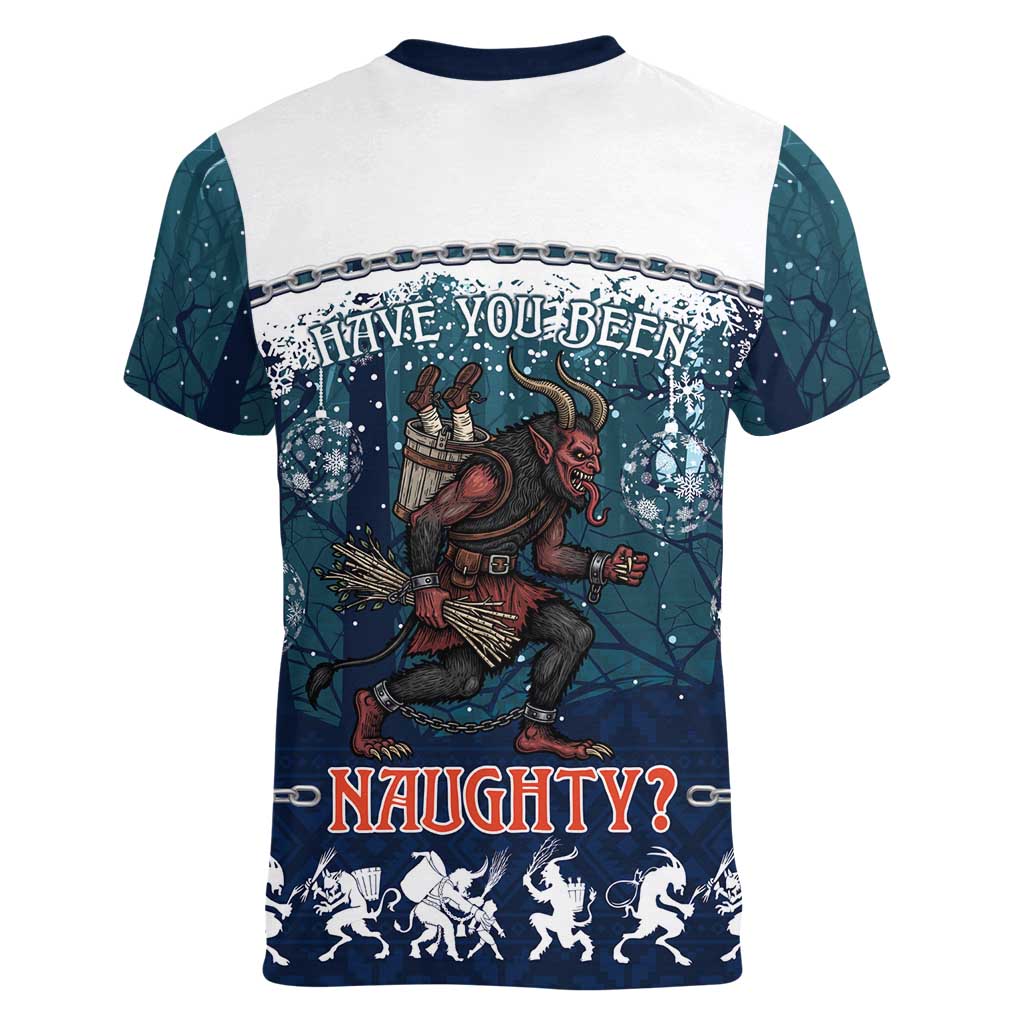 Gruss vom Krampus Christmas Women V-Neck T-Shirt Creepy Xmas Devil - Wonder Print Shop