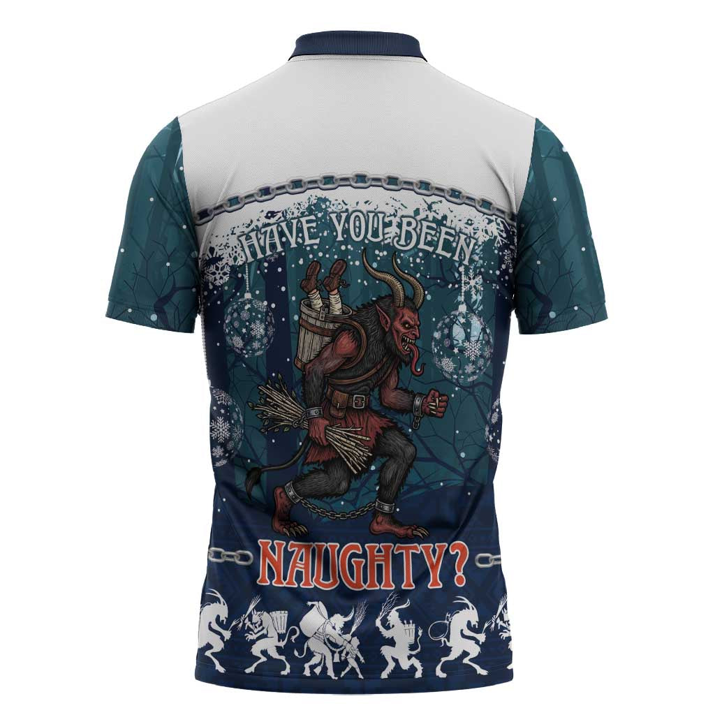 Gruss vom Krampus Christmas Zipper Polo Shirt Creepy Xmas Devil - Wonder Print Shop