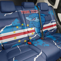 Custom Cape Verde Football Back Car Seat Cover Go Blue Sharks - Mascot Version - Wonder Print Shop