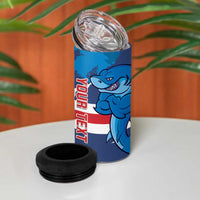Custom Cape Verde Football 4 in 1 Can Cooler Tumbler Go Blue Sharks - Mascot Version - Wonder Print Shop